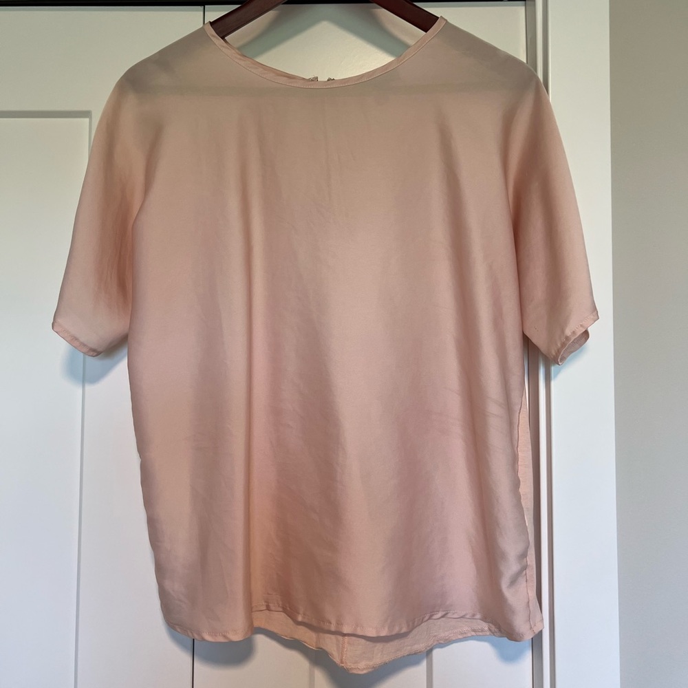 Jcrew Blush Zip Back Blouse